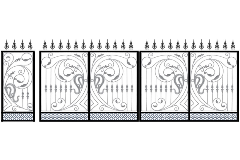 Ворота кованые с вензелями